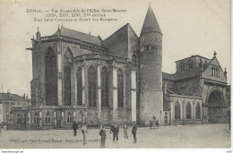 88  - EPINAL    ( Vosges ) - Vue D'ensemble De L'Eglise Saint Maurice - Tour Saint Colomban Et Portail Des Bourgeois - Epinal