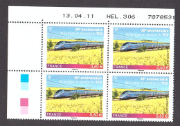 France - Coin Daté 13.04.11 Du N° 4592 - Neuf ** - 30 Ans TGV - 2010-2019