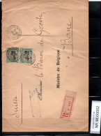 Brief: COB 143 Aangetekend St. Adresse - Gouvernement Belge - 15/12/1916 - Lakzegel Op Achterzijde - 1915-1920 Albert I