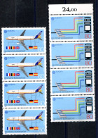 RC 27510 ALLEMAGNE COTE 14€ N° 1199 / 1200 X 4 Ex EUROPA 1988 TRANSPORTS ET COMMUNICATIONS NEUF ** MNH TB - 1988