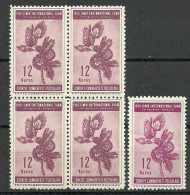 Turkey; 1950 Izmir International Fair 12 K. "Color Tone Variety" (Block Of 4) - Ongebruikt