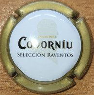 Capsule Cava D'Espagne CODORNIU Série Seleccion Raventos, Verso Métal Mat, Blanc & Kaki Nr 20a - Placas De Cava