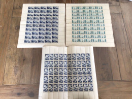 3 FEUILLES COMPLETES TIMBRES FRANCE. - Hojas Completas
