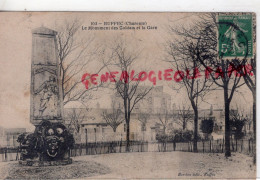 16- RUFFEC - LE MONUMENT DES SOLDATS ET LA GARE - Ruffec