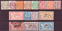 Levante 1902 Y.T.9/23 */O/MH/Used VF/F - Unused Stamps