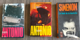 4 Livres SIMENON Le Fond De La Bouteille Faut Etre Logique Beru Contre SAN ANTONIO Le Bouchon De Cristal MAURICE LEBLANC - Acción