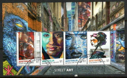 2017  Australia.  Street Art Complete Set In A Miniature Sheet.  Fine Used. - Blocks & Kleinbögen