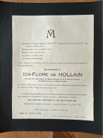Mademoiselle Ida-Flore De Hollain *1858+1924 Mons Hainaut Malempre - Todesanzeige
