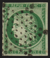 N°2b, Cérès 15c Vert-foncé, Oblitéré étoile De Paris - TB D'ASPECT - 1849-1850 Ceres