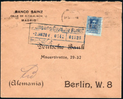 Madrid - Perforado - Edi O 319 - "B.S." (Banco) - Sobre De Madrid A Berlín - Lettres & Documents