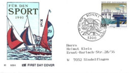 Allemagne: FIRST DAY COVER: 1993: Für Den SPORT: La Voile, Bonn - 1991-2000