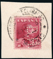 Madrid - Perforado - Edi O 322 - Fragmento "B.H" (Banco) - Oblitérés