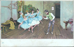 Az865  Cartolina Art Deco Liberty Donnina Woman Ballerine Illustratore Artist - Autres & Non Classés