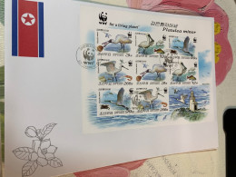Korea Stamp Sheet Lighthouse 2009 Imperf Shrimp Crabs Shell Owl Birds WWF - Corée Du Nord
