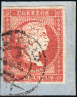 Madrid - Edi O 44 - 4 C. - Fragmento Mat Fech. Tp. II "Madrid" - Used Stamps