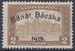 Hongrie Banat Bacska 1919   Mi 16a Palais Du Parlement  (A18) - Banat-Bacska