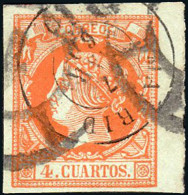 Madrid - Edi O 52 - 4 C. - Mat Fech. Tp. II "Madrid" + Rueda Carreta - Used Stamps