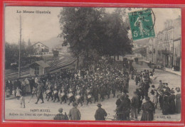 Carte Postale 55. St-Mihiel  Arrivée Des Bleus Au 150è Régiment D'Infanterie  La Gare  Très Beau Plan - Saint Mihiel