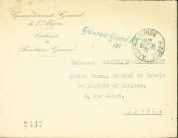 Gouverneur Général De L'Algérie Franchise CAD Alger Bourse 26 4 21 Carte Visite Serge D'Ayguesvives De Malaret - Andere & Zonder Classificatie