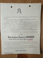 Dame Marie De Bonhome Douairiere Felix Baron D’Huart *1836 Fraipont +1920 Bruxelles Dampicourt De Couet De Lorry Pitteur - Obituary Notices