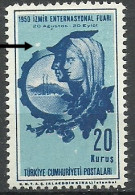 Turkey; 1950 Izmir International Fair 20 K. ERROR "Printing Stain" - Nuevos