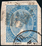 Madrid - Edi O 88 - 4 C. - Fragmento Mat Fech. Tp. II "Madrid" + Parrilla Con Cifra - Used Stamps