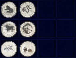 Australien: Elizabeth II. 1952-2022: Lunar II. Serie, 1 Dollar 2008 - 2013, Die - Altri & Non Classificati