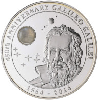 Cook Inseln: 10 Dollars 2014, 450. Geburtstag Von Galileo Galilei. 2 OZ 999/1000 - Cookinseln