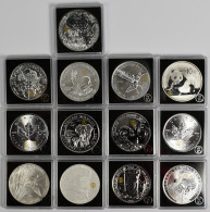 Alle Welt: Lot 13 Silberunzen In Quadrumdosen Aus Der Serie W16. - Collections & Lots