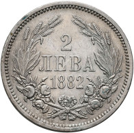 Bulgarien: Alexander I. 1879-1886: 2 Leva 1882, KM# 5, Fast Vorzüglich. - Bulgarien