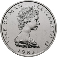 Insel Man: Elizabeth II. 1952-2022: 1 Noble 1983, Wikingerschiff, KM# 154, Fried - Autres – Europe