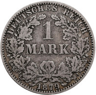 Delcampe - Umlaufmünzen 1 Pf. - 1 Mark: 1 Mark 1879 A, Jaeger 9. Besserer Jahrgang, Nur In - Taler En Doppeltaler