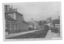 Cpa 44 PONT-CHATEAU, La Gare, Arrivée Du Train De Nantes, Locomotive Animée,  Dos Vierge Et Divisé, VOIR SCANNE - Pontchâteau