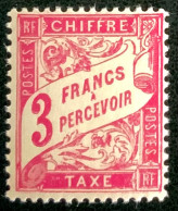 1926 FRANCE N 42A CHIFFRE TAXE À PERCEVOIR TYPE DUVAL 3 FRANCS - NEUF** - 1859-1959 Mint/hinged