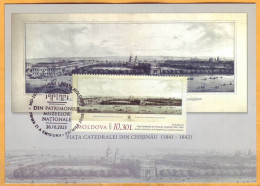 2023  Moldova  MAXICARD Lithography "Cathedral Square In Chisinau", Author Carlo Bossoli - Moldavia