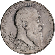 Baden: Friedrich I. 1852-1907: 2 Mark 1902, 50-jähriges Regierungsjubiläum, Jaeg - Taler & Doppeltaler