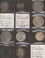 Württemberg: Lot 8 Münzen, Dabei 2 X 2 Mark, 3 X 3 Mark Sowie 3 X 5 Mark. Unters - Taler Et Doppeltaler