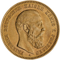 Delcampe - Preußen - Anlagegold: Friedrich III. 1888: 10 Mark 1888 A, Jaeger 247. 3,97 G, 9 - 5, 10 & 20 Mark Gold