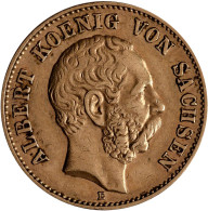 Sachsen - Anlagegold: Albert 1873-1902: 20 Mark 1895 E, Jaeger 264. 7,93 G, 900/ - 5, 10 & 20 Mark Gold