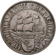 Weimarer Republik: 3 Reichsmark 1927 A, Bremerhaven, Jaeger 325, Vorzüglich. - Sonstige & Ohne Zuordnung