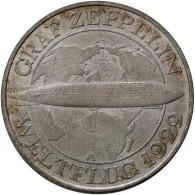 Weimarer Republik: 3 Reichsmark 1930 A, Graf Zeppelin, Weltflug 1929. Jaeger 342 - Autres & Non Classés