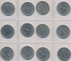Drittes Reich: Lot 12 Münzen Zu 50 Reichspfennig 1938/1939 Aus Nickel. (J. 365); - Other & Unclassified