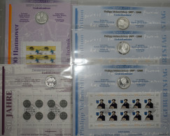 Delcampe - Numisbriefe, Numisblätter: 5 Numisblätter, Ausgaben Der Dt. Post. Dabei 3 X Numi - Autres Monnaies