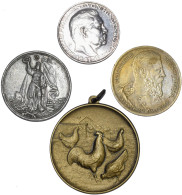Medaillen Deutschland: Lot 4 Stück; Leipzig: Zinnmedaille 1863, Unsigniert; Erin - Other & Unclassified