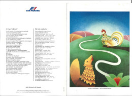 Menu AIR FRANCE / ST DENIS DE LA REUNION - PARIS / Fable De LA FONTAINE "Le Coq Et Le Renard" - Menú