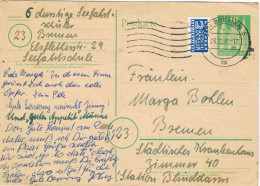 54905. Entero Postal BREMEN (Alemania Zona Anglo Americana) 1950. NOTOPFER Berlin - Covers & Documents