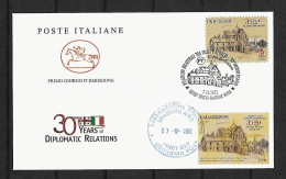 RARE 2022 Joint/Congiunta Italy And Georgia, MIXED FDC ITALY WITH BOTH STAMPS: Cathedral Of Bichvinta - Emisiones Comunes