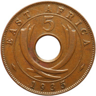 LaZooRo: East Africa 5 Cents 1935 XF / UNC - Kolonien