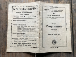 Programme 1925 Fête Annuelle Association Des Anciens élèves Des écoles Industrielles Du Grand Bruxelles Régionalisme Pub - Belgio