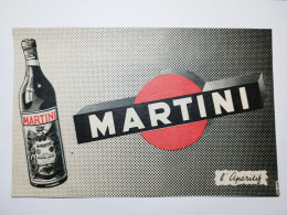 Cartonnage Publicitaire MARTINI Apéritif 15 X 23 Cm Env - Pubblicitari